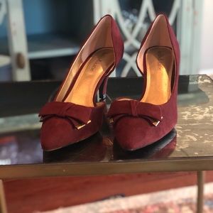 Burgundy suede heels